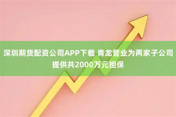 深圳期货配资公司APP下载 青龙管业为两家子公司提供共2000万元担保